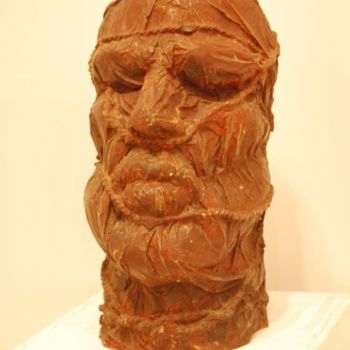 Sculpture titled "Packed Portrait" by Brushman, Original Artwork, Glass