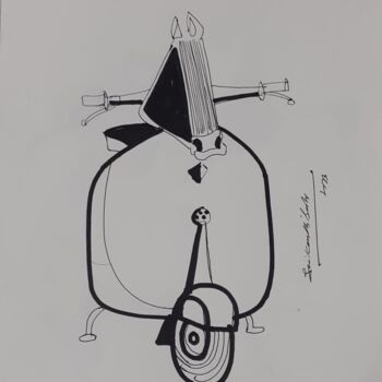 Disegno intitolato "Autosence" da Srikanth Babu Adepu, Opera d'arte originale, Pennarello