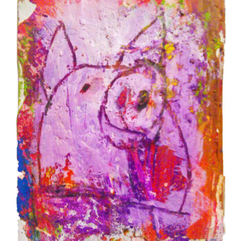 Painting titled "le petit cochon" by Srinath Vadapalli, Original Artwork, Acrylic