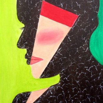 Peinture intitulée "siluette face" par Sandra Soler, Œuvre d'art originale