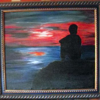 Pintura intitulada "momento de reflexión" por Sandra Soler, Obras de arte originais