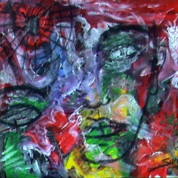 Painting titled "sexto sentido" by Sandra Soler, Original Artwork, Oil