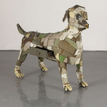 「my dog」というタイトルの彫刻 승현 서によって, オリジナルのアートワーク, 金属