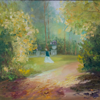 Painting titled "In the park" by Svetlana Solovyeva, Original Artwork, Oil