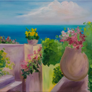 Painting titled "Cyprus" by Svetlana Solovyeva, Original Artwork, Oil