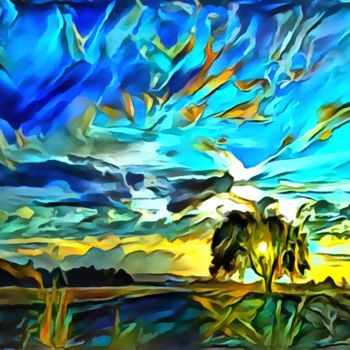 Digital Arts titled "vivid landscape.jpg" by Sergey Tihonov, Original Artwork, Digital Painting