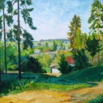 Картина под названием "Vue du village de V…" - Stanislav Khodak, Подлинное произведение искусства, Масло
