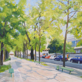 Peinture intitulée "Boulevard" par Stanislav Khodak, Œuvre d'art originale, Huile