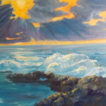 제목이 "Mer surf au coucher…"인 미술작품 Stanislav Khodak로, 원작, 기름