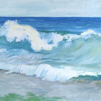 Картина под названием "Surf / vagues /." - Stanislav Khodak, Подлинное произведение искусства, Масло