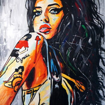 Картина под названием "Amy" - Stach, Подлинное произведение искусства, Масло Установлен на Деревянная рама для носилок