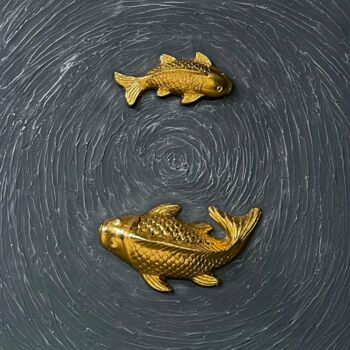 Scultura intitolato "Goldfish" da Stacy Boreal, Opera d'arte originale, Gesso