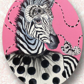 Malarstwo zatytułowany „Lady Zebra” autorstwa Stacy Shpak, Oryginalna praca, Akryl