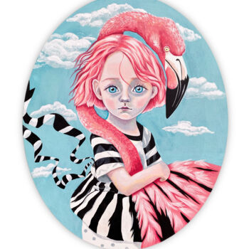 Pintura titulada "Alice in Flamingo l…" por Stacy Shpak, Obra de arte original, Acrílico