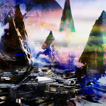 Цифровое искусство под названием "Sky City" - Staffprod, Подлинное произведение искусства, 3D моделирование
