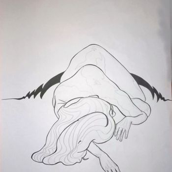 Desenho intitulada "Natalia format rais…" por Grégory Staky, Obras de arte originais, Lápis