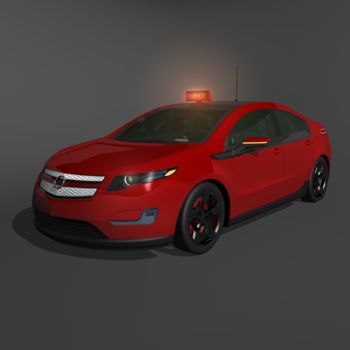 Digitale Kunst getiteld "Opel Ampera red tax…" door Aleksandar Milic Stankovic, Origineel Kunstwerk, 3D-modellering