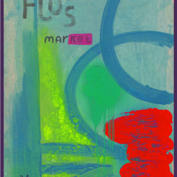 Painting titled "FLOSS MARKET" by Stam Sahavat, Original Artwork, Acrylic