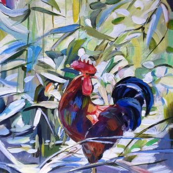 Malerei mit dem Titel "Rooster" von Stan Bigda, Original-Kunstwerk, Acryl