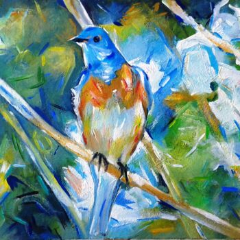 Painting titled "Like a Bird" by Stan Bigda, Original Artwork, Oil