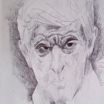 Drawing titled "Le Professeur" by Stan Bigda, Original Artwork, Ink