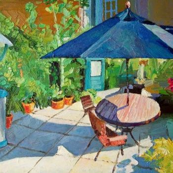 Painting titled "Umbrella impasto" by Stan Bigda, Original Artwork, Oil