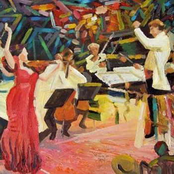 Pittura intitolato "Concerto Finale" da Stan Bigda, Opera d'arte originale, Olio