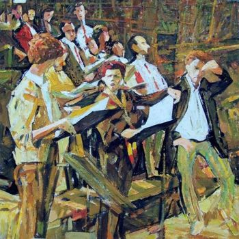 Pintura intitulada "Choir Rehearsal" por Stan Bigda, Obras de arte originais