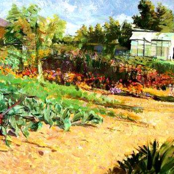 Pintura intitulada "The Garden Shed" por Stan Bigda, Obras de arte originais, Óleo