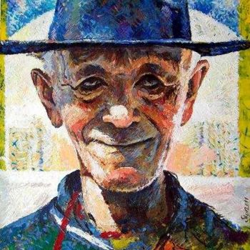 「Man's face」というタイトルの絵画 Stan Bigdaによって, オリジナルのアートワーク, オイル