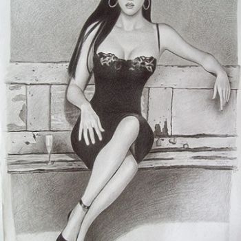 绘画 标题为“Lady in black” 由Stan Bigda, 原创艺术品