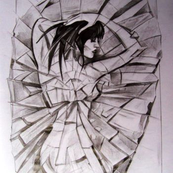Drawing titled "Broken Crystal" by Stan Bigda, Original Artwork, Pencil