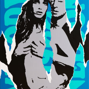 Painting titled "JANE x SERGE" by Stan, Original Artwork, Acrylic Mounted on Wood Stretcher frame