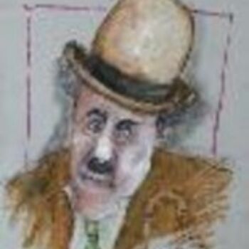 Pintura intitulada "Charlie Chaplin" por Stan George, Obras de arte originais
