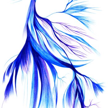 图画 标题为“lady-in-blue-and-bl…” 由Stan.Phi, 原创艺术品, 圆珠笔