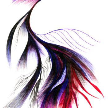 Σχέδιο με τίτλο "snake-bird-violet-a…" από Stan.Phi, Αυθεντικά έργα τέχνης, Στυλό