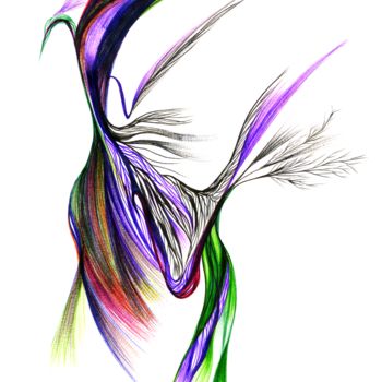Drawing titled "fantastic-bird-in-g…" by Stan.Phi, Original Artwork, Ballpoint pen
