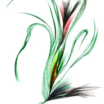 Dessin intitulée "feuillage-fleur-abs…" par Stan.Phi, Œuvre d'art originale, Stylo à bille
