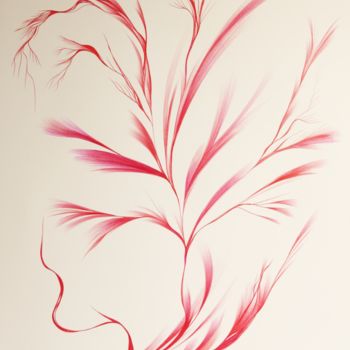 "fleurs-rouges-en-hi…" başlıklı Resim Stan.Phi tarafından, Orijinal sanat, Tükenmez kalem