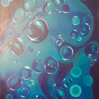 Peinture intitulée "AquaMarine" par Stanca Lonean, Œuvre d'art originale, Acrylique