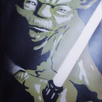 Painting titled "Yoda" by Stan Spray Art, Original Artwork, Spray paint