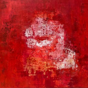 Malerei mit dem Titel "Red topaz" von Sabine Leclercq Haanaes, Original-Kunstwerk, Acryl