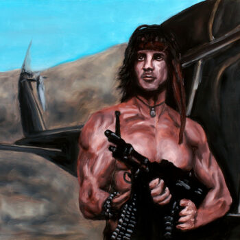 Pittura intitolato "Rambo. Sylvester St…" da Stanimir Stoykov, Opera d'arte originale, Olio