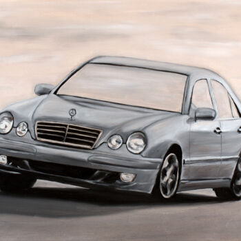 Painting titled "Mercedes E class W2…" by Stanimir Stoykov, Original Artwork, Oil