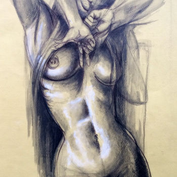 Drawing titled "Study of nude" by Stanislao, Original Artwork, Pencil