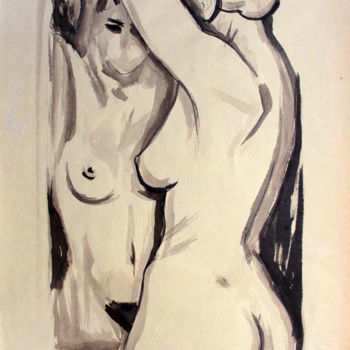「Mirror」というタイトルの描画 Stanislaoによって, オリジナルのアートワーク, インク