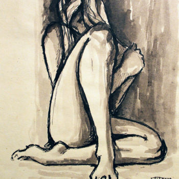 Drawing titled "Nude 23" by Stanislao, Original Artwork, Ink