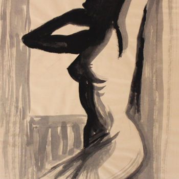 「Silhouette」というタイトルの描画 Stanislaoによって, オリジナルのアートワーク, インク