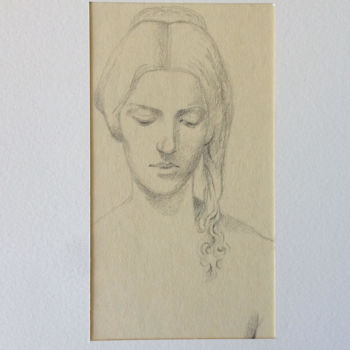 Drawing titled "Study of face" by Stanislao, Original Artwork, Pencil
