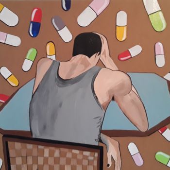 Painting titled "Pills" by Stanislas Dabrowicz, Original Artwork, Acrylic